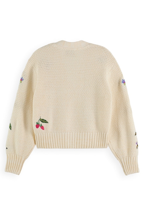 EMBROIDERED CARDIGAN VANILLA WHITE 7