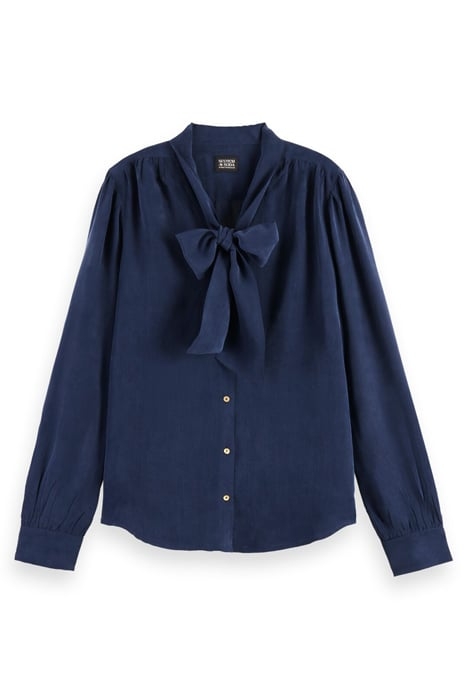 DRAPEY SEASONAL SHIRT WITH TIES AT NECK DEEP SPACE 1