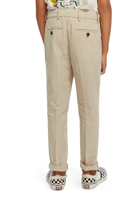 LOOSE TAPERED FIT- STRIPED SEERSUCKER CHINO PANTS SAND STRIP 4
