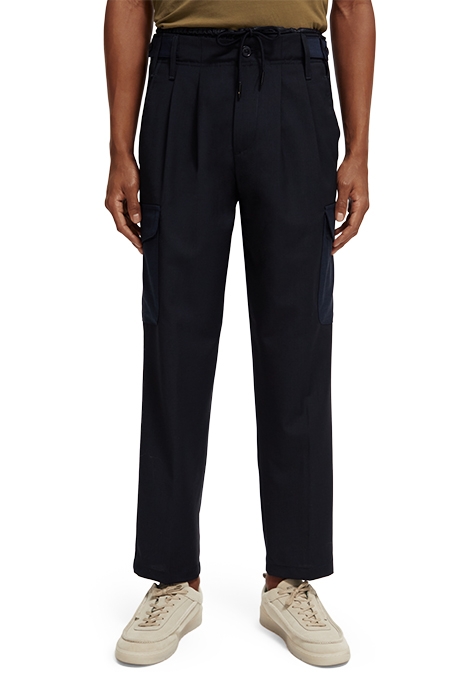 FORMAL LOOSE TAPERED-FIT DOUBLE PLEATED CARGO CHINO NIGHT 3