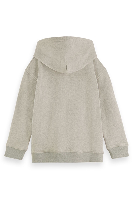 RELAXED-FIT ZIP-THROUGH HOODIE IN ORGANIC COTTON GREY MELANG 2