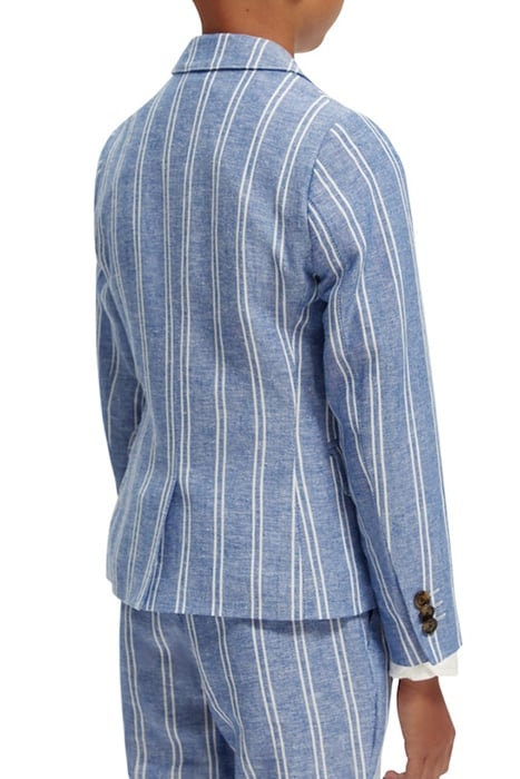 STRIPED COTTON LINEN DRESSED BLAZER BLUE STRIPE 3