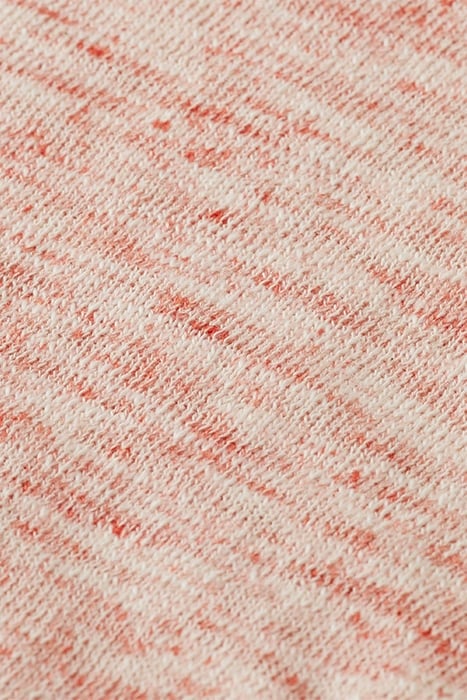 POINTELLE DETAIL CREWNECK PULLOVER PINK PUNCH MELANGE 3