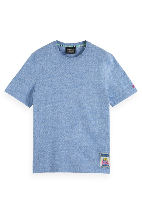 MELANGE TEE WITH CHEST LABEL RIVIERA BLUE MELANGE 1