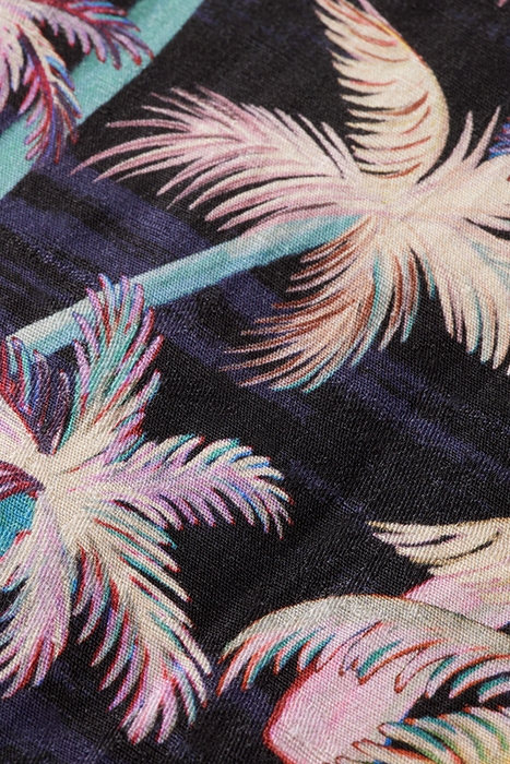 PRINTED LINEN-BLEND UNCONSTRUCTED BLAZER JACKET BLACK AOP PA 7