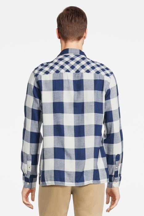 INDIGO CHECKED 1 POCKET WORKWEAR REGULAR FIT SHIRT COMBO A 3