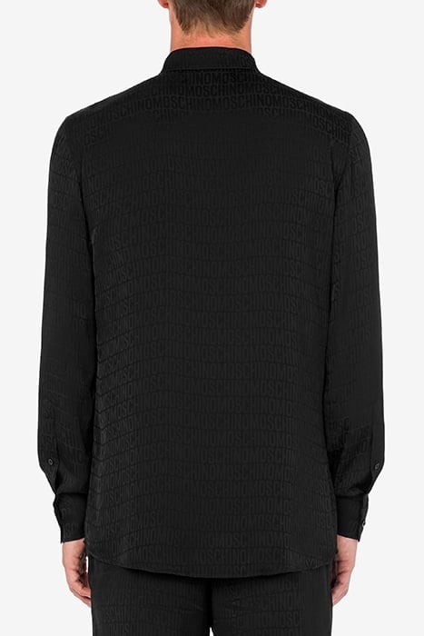 ALLOVER LOGO JACQUARD TWILL SHIRT BLACK 2