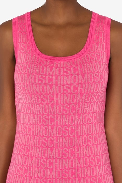 ALLOVER LOGO WOOL DRESS FUCHSIA 4