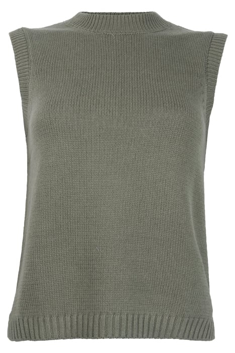 OVERSIZE KNIT TANK KHAKI 1