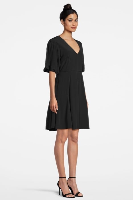 V-NECK S/S FLOWY SHIRT DRESS BLACK 4
