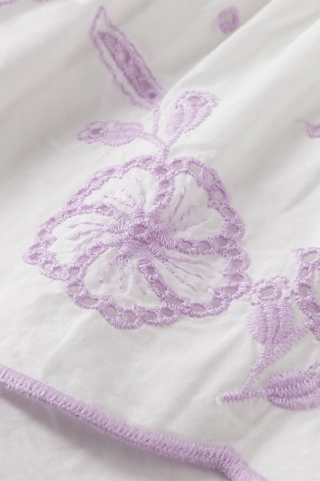 BRODERIE ANGLAISE RUFFLE HEM DRESS OFF WHITE 7