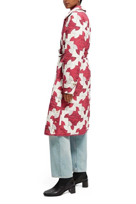 LONG QUILTED COAT SQUARE PATCHWORK 5