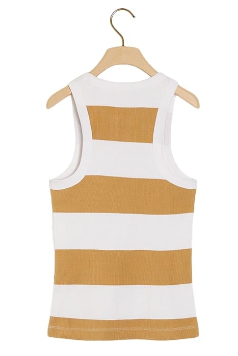 COTTON IN CONVERSION STRIPED RACER TANK SHELL BEIGE 2