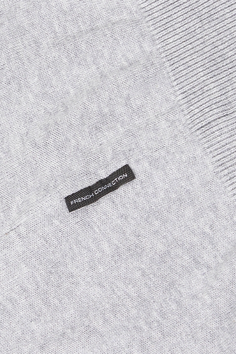 COTTON HALF ZIP LGT.GREY MEL 4