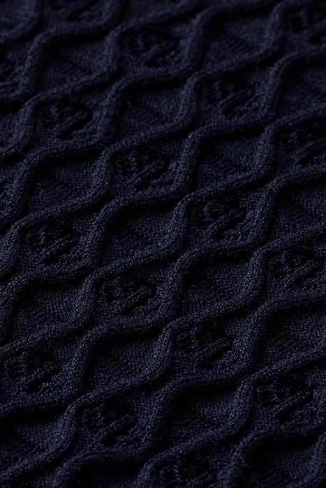 POINTELLE RUFFLE SLIM FIT PULLOVER NAVY 3