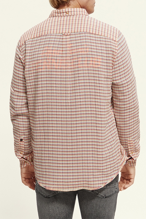 LIGHT WEIGHT VOILE SEERSUCKER SHIRT IN CHECKS WHITE/MULTI CH 3