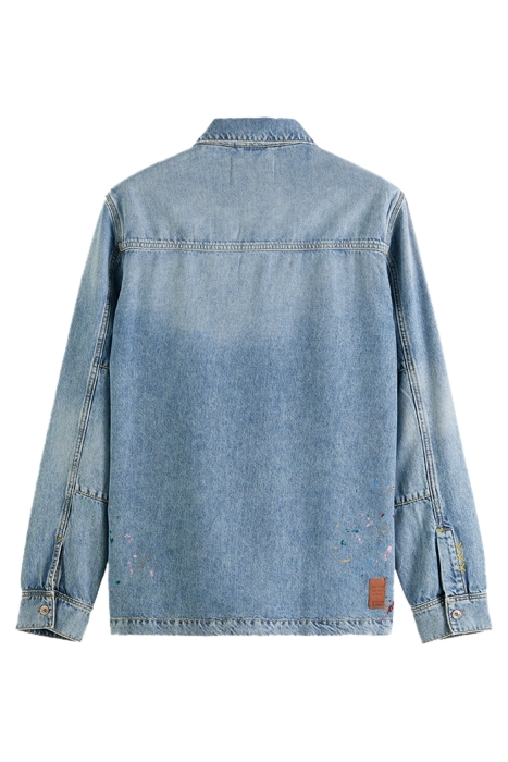 WASHED LIGHTWEIGHT DENIM OVERSHIRT WITH PAINT DETAILS WASHED 8