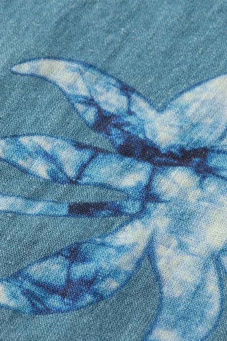 PRINTED LINEN-VISCOSE BLEND SHIRT TURQUOISE WAX LEAF AOP 3