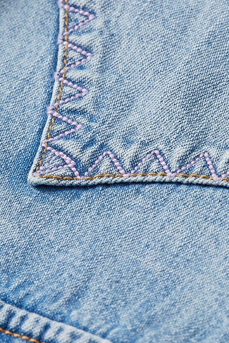 DENIM WESTERN SHIRT WITH EMBROIDERED DETAILS WASHED INDIGO 3