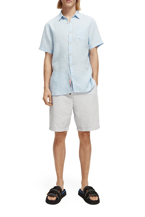 SHORT SLEEVE LINEN SHIRT SKY 4