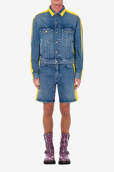 MOSCHINO PAINT DENIM JACKET BLUE 1