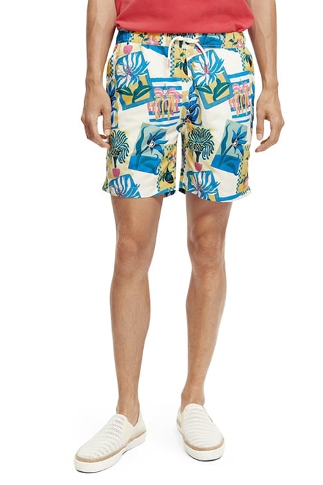 MID-LENGTH PRINTED SWIM SHORTS IN RECYCLED POLYESTER COMBO A 2