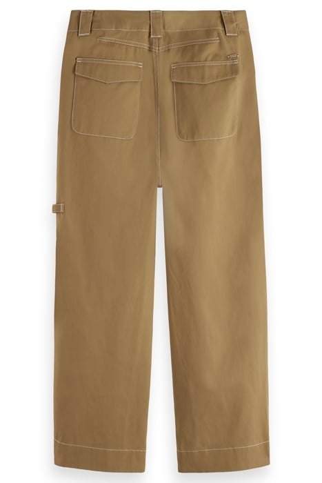 LIV - HIGH RISE STRAIGHT LEG WASHED COTTON TROUSERS COCONUT 2