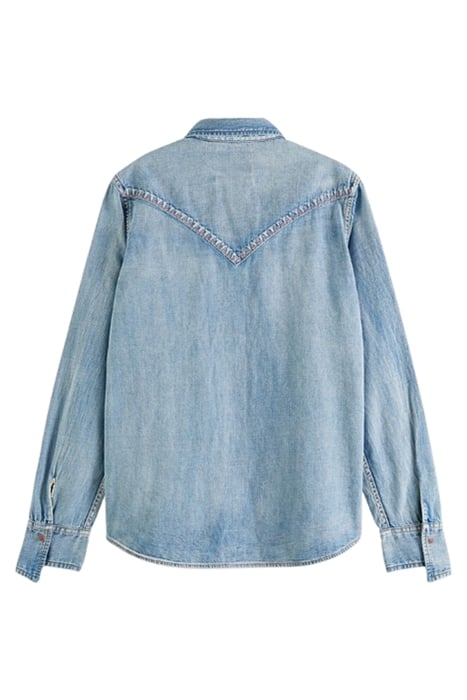 DENIM WESTERN SHIRT WITH EMBROIDERED DETAILS WASHED INDIGO 2