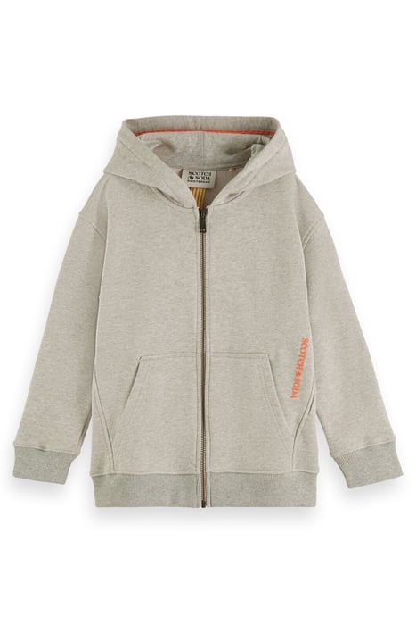 RELAXED-FIT ZIP-THROUGH HOODIE IN ORGANIC COTTON GREY MELANG 1