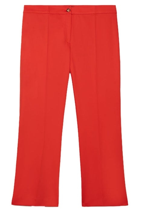 CROPPED KICK FLARE TROUSERS RED 1