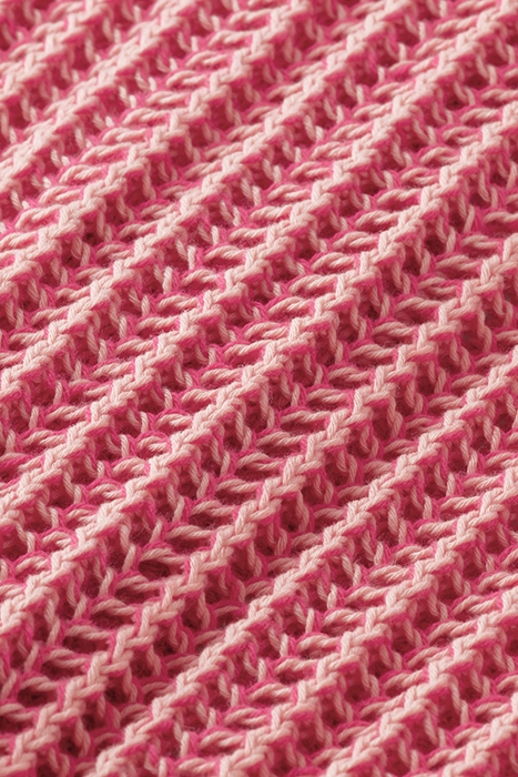 OPEN STITCH RELAXED COLLARED CARDIGAN PINK PUNCH MELANGE 6