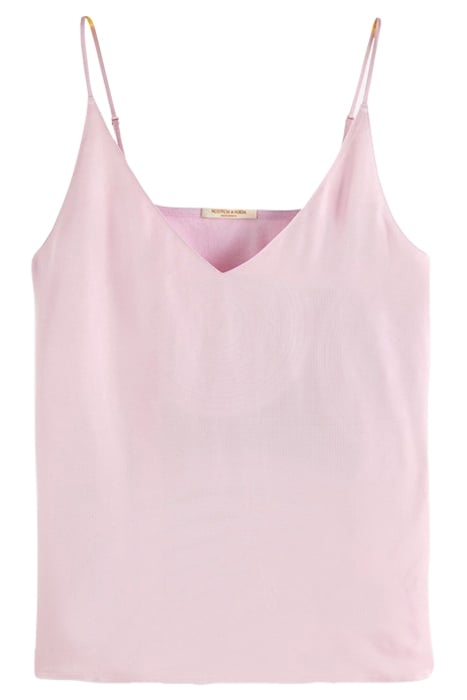 WOVEN/JERSEY V-NECK TANK LAVENDER 1