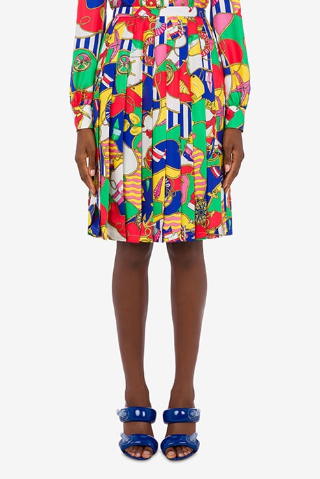 ALLOVER NAUTICAL SILK TWILL SKIRT MULTICOLOR 1