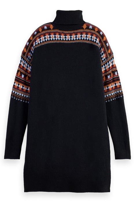 ROLL NECK KNITTED DRESS BLACK SKY 2