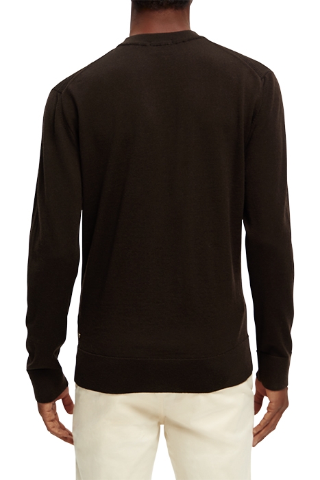 ESSENTIALS - MERINO WOOL LOGO CREWNECK PULLOVER EARTH MELANG 4