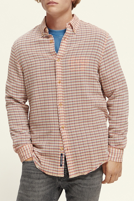 LIGHT WEIGHT VOILE SEERSUCKER SHIRT IN CHECKS WHITE/MULTI CH 2