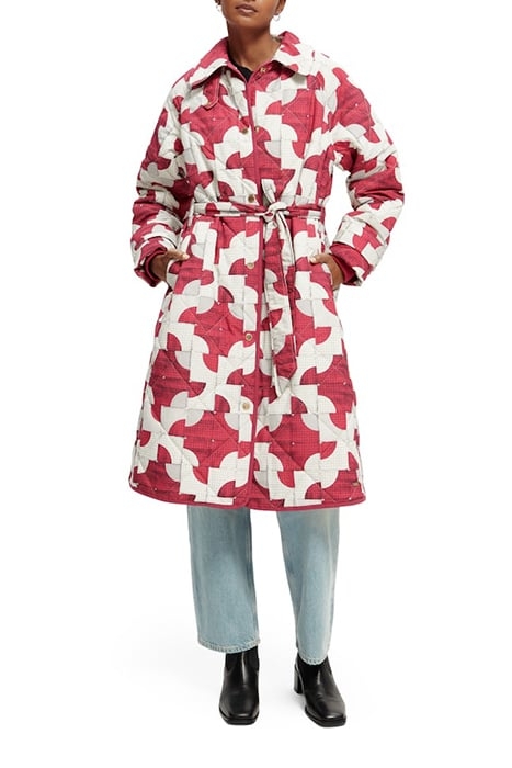 LONG QUILTED COAT SQUARE PATCHWORK 3