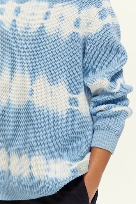 TIE-DYED WASHING CREWNECK PULLOVER IN ORGANIC COTTON CORNFLO 5