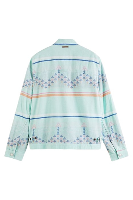 DENIM INSPIRED PREMIUM IKAT JACQUARD OVERSHIRT COMBO A 2