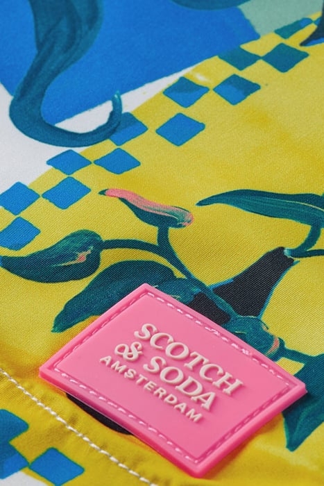 MID-LENGTH PRINTED SWIM SHORTS IN RECYCLED POLYESTER COMBO A 7