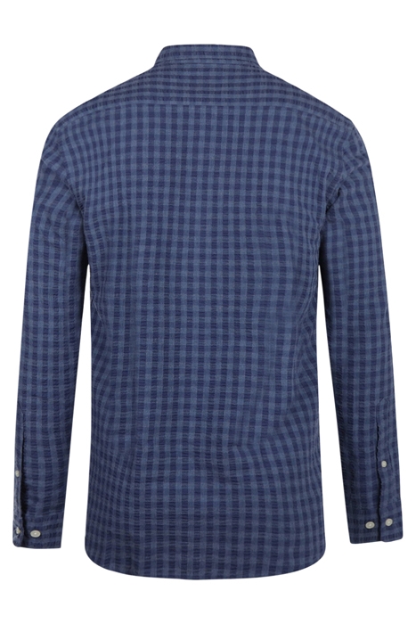 SEERSUCKER CHECK SHIRT MEDIUM BLUE 2