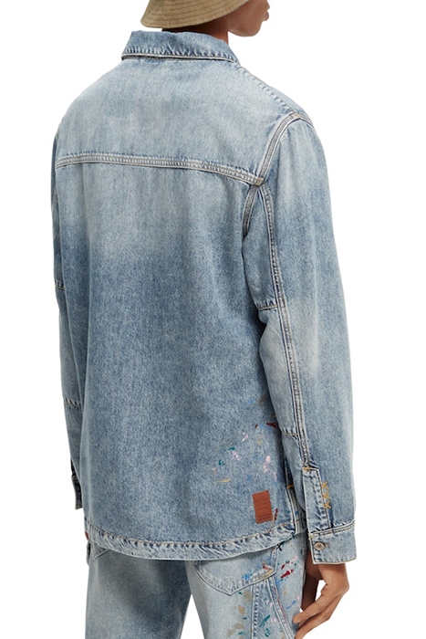 WASHED LIGHTWEIGHT DENIM OVERSHIRT WITH PAINT DETAILS WASHED 3