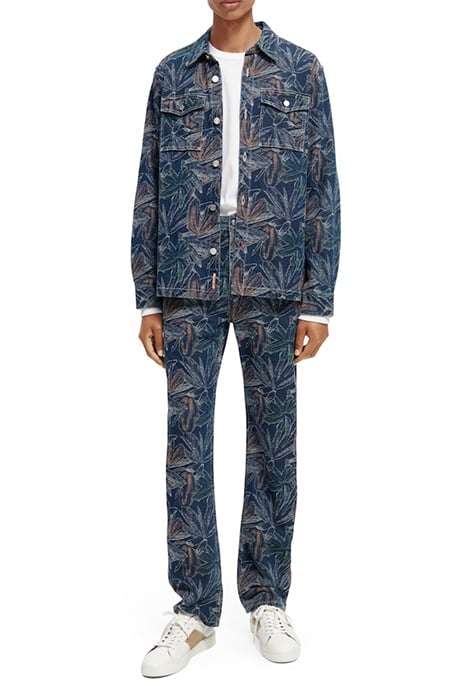 THE VERVE FLORAL JACQUARD DENIM WORKWEAR PANT INDIGO JACQUAR 4