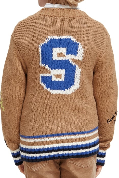 INTARSIA CARDIGAN CAMEL 2