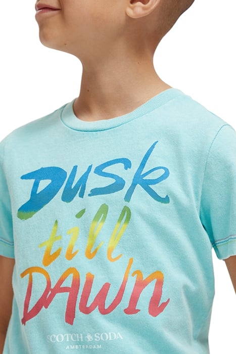 REGULAR FIT ARTWORK T-SHIRT IN ORGANIC COTTON TOPAZ 6