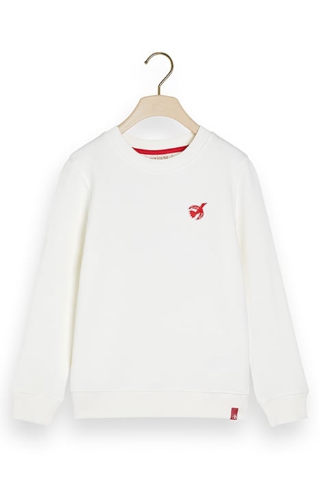 THE FREE SPIRIT PEACE BIRD ORGANIC COTTON SWEATSHIRT OFF WHI 1
