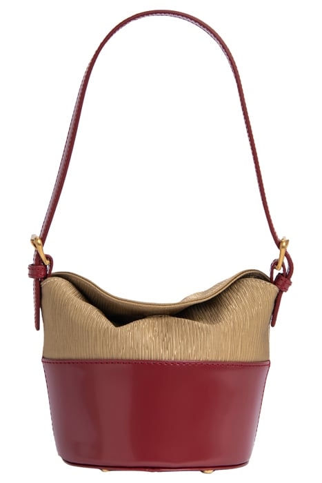 MINI JAMIE RED SEMI PATENT AND BEIGE PLISSE 1