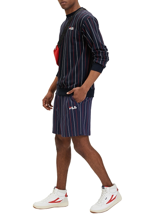 LOBITO PINSTRIPED CREW SWEAT BLACK IRIS/TWO COLOR STIPED 3