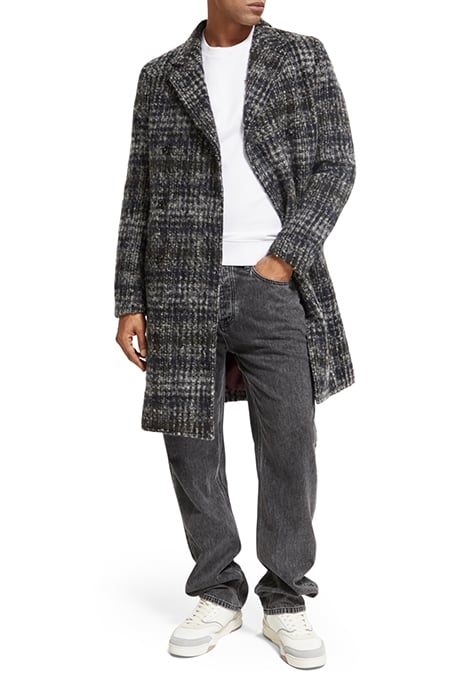 CHECK WOOL BLEND COAT MULTI GREY CHECK 2