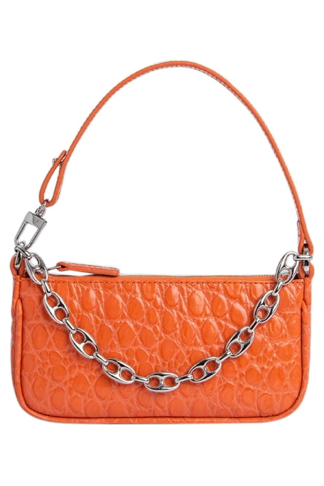 MINI RACHEL PAPAYA CIRCULAR CROCO EMBOSSED LEATHER 1